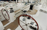 Cockpit of the sail yourself Beneteau 505 sailing vessel located in the Whitsundays, Queensland, Australia
