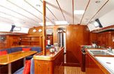 Saloon and Galley of the Whitsundays sail yourself Beneteau 505 sailing yacht.