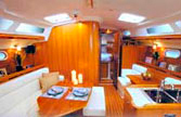 Saloon of the Catalia 36, self charter bareboat in the Whitsundays