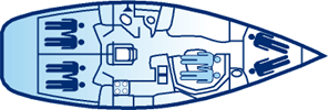 Layout of the Hunter 38 sailing yacht