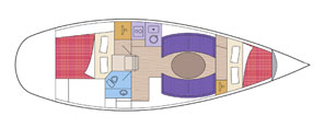 Layout of the Jeanneau 32