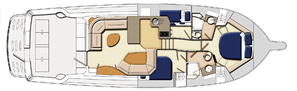 Layout of the luxury yacht, Rivera 47