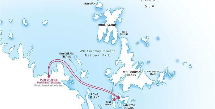 Travel map to Hamilton Island